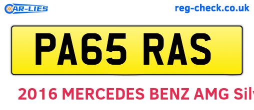 PA65RAS are the vehicle registration plates.