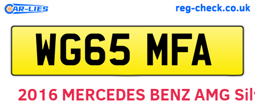 WG65MFA are the vehicle registration plates.