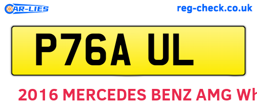 P76AUL are the vehicle registration plates.
