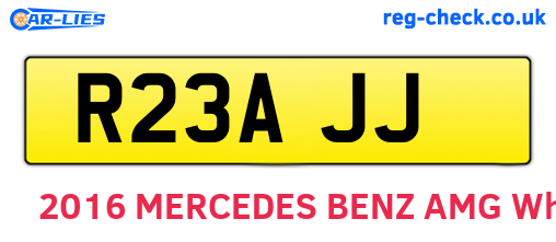 R23AJJ are the vehicle registration plates.