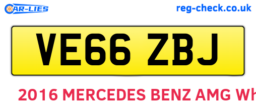 VE66ZBJ are the vehicle registration plates.