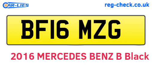 BF16MZG are the vehicle registration plates.