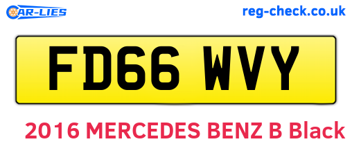 FD66WVY are the vehicle registration plates.