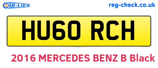HU60RCH are the vehicle registration plates.