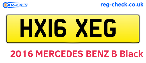 HX16XEG are the vehicle registration plates.