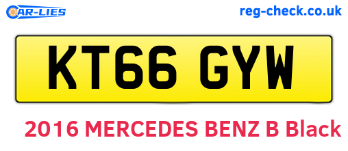 KT66GYW are the vehicle registration plates.