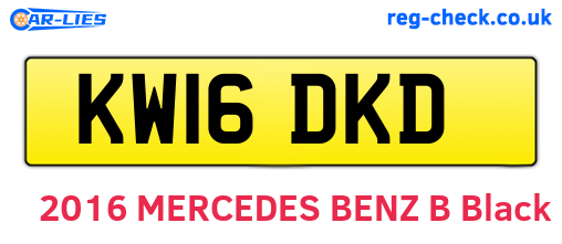 KW16DKD are the vehicle registration plates.
