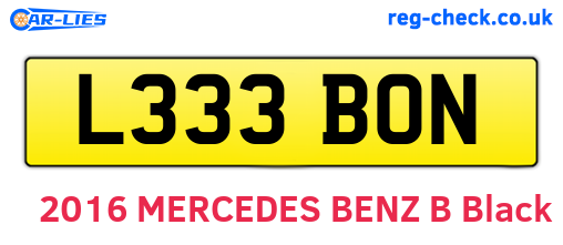 L333BON are the vehicle registration plates.
