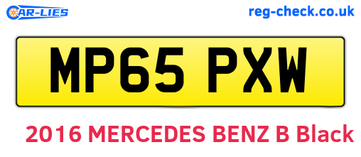 MP65PXW are the vehicle registration plates.
