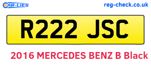R222JSC are the vehicle registration plates.