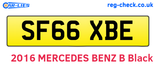 SF66XBE are the vehicle registration plates.