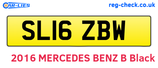 SL16ZBW are the vehicle registration plates.