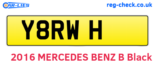Y8RWH are the vehicle registration plates.