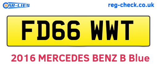 FD66WWT are the vehicle registration plates.