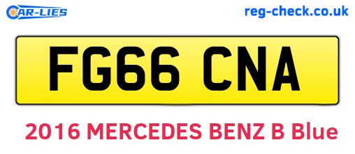 FG66CNA are the vehicle registration plates.