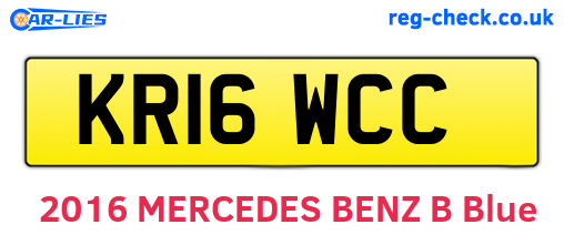 KR16WCC are the vehicle registration plates.