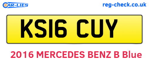 KS16CUY are the vehicle registration plates.