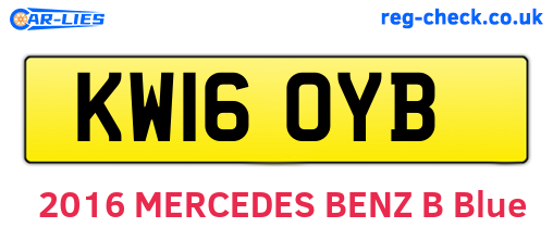 KW16OYB are the vehicle registration plates.