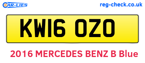 KW16OZO are the vehicle registration plates.
