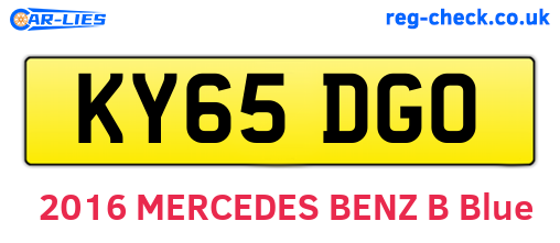 KY65DGO are the vehicle registration plates.