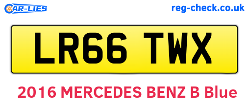 LR66TWX are the vehicle registration plates.