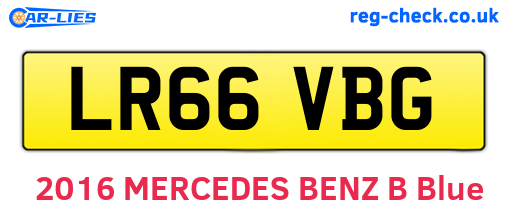 LR66VBG are the vehicle registration plates.