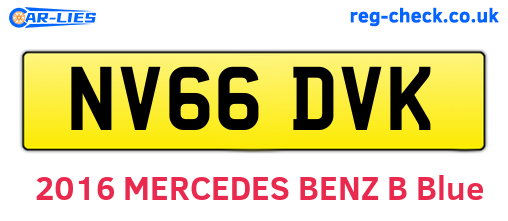 NV66DVK are the vehicle registration plates.