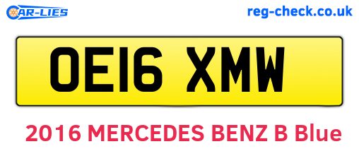 OE16XMW are the vehicle registration plates.