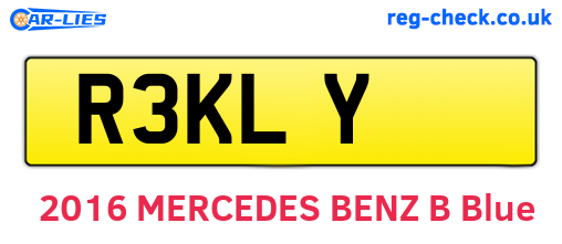 R3KLY are the vehicle registration plates.