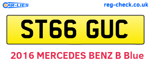ST66GUC are the vehicle registration plates.