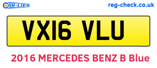 VX16VLU are the vehicle registration plates.