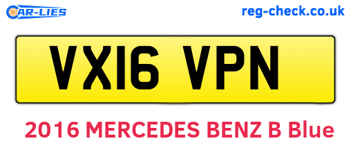 VX16VPN are the vehicle registration plates.