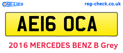 AE16OCA are the vehicle registration plates.