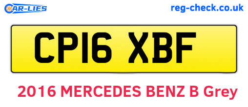 CP16XBF are the vehicle registration plates.