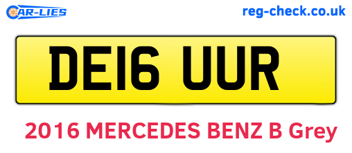 DE16UUR are the vehicle registration plates.