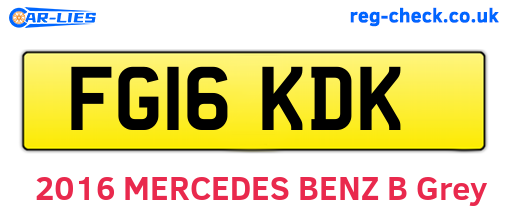 FG16KDK are the vehicle registration plates.