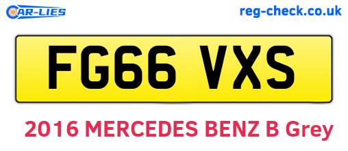 FG66VXS are the vehicle registration plates.