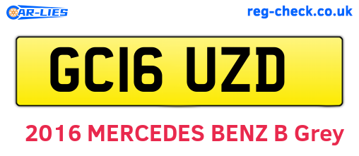 GC16UZD are the vehicle registration plates.