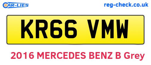 KR66VMW are the vehicle registration plates.