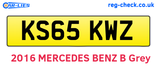 KS65KWZ are the vehicle registration plates.