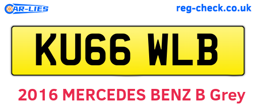 KU66WLB are the vehicle registration plates.