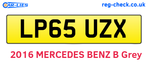 LP65UZX are the vehicle registration plates.