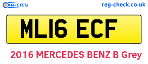 ML16ECF are the vehicle registration plates.