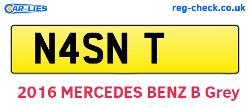 N4SNT are the vehicle registration plates.