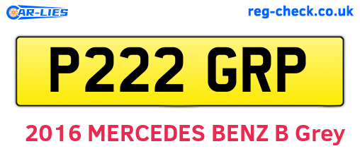 P222GRP are the vehicle registration plates.