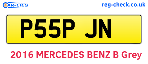 P55PJN are the vehicle registration plates.