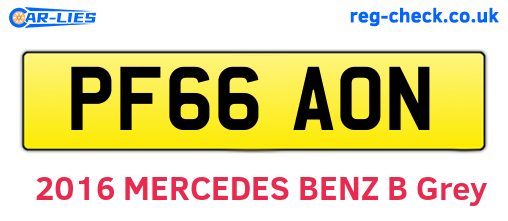PF66AON are the vehicle registration plates.