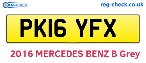 PK16YFX are the vehicle registration plates.