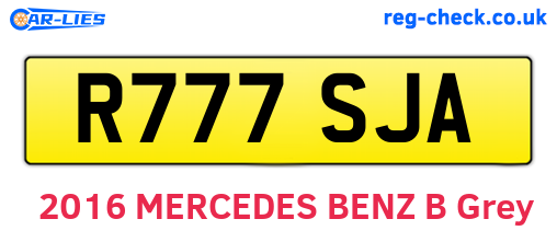 R777SJA are the vehicle registration plates.
