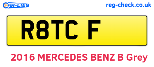 R8TCF are the vehicle registration plates.